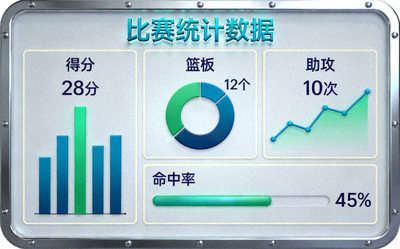 体育数据仪表盘，展示比赛统计